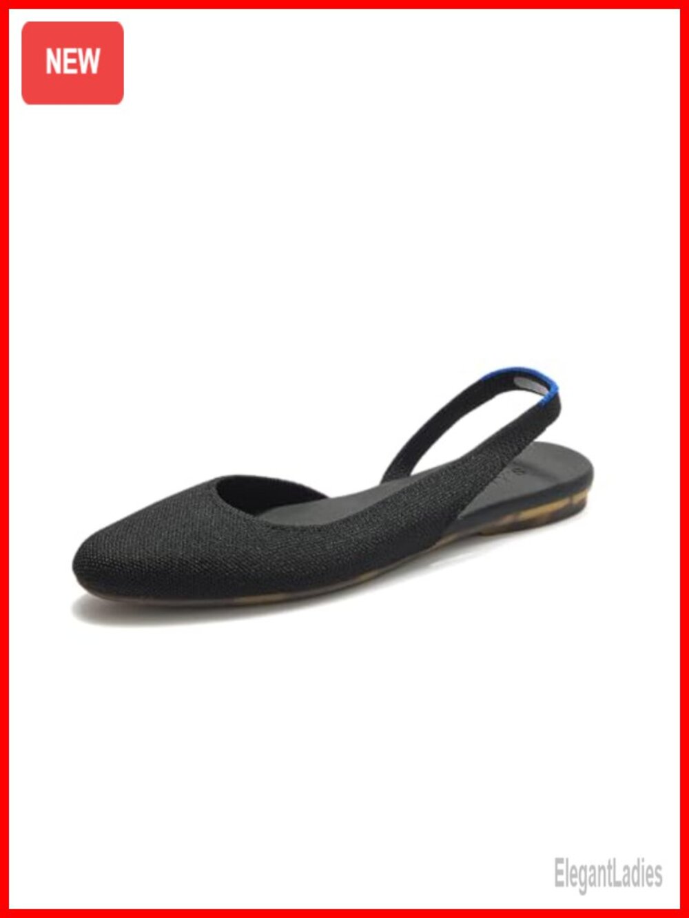 Womens Slingback Flats Recycled Polyester Knit Comfortable Washable Casual